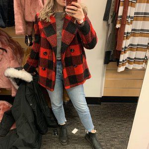 Sherpa Red & Black Buffalo Plaid Jacket
